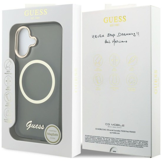 Guess IML Script Metal MagSafe Case for iPhone 17 - Black Guess IML Script Metal MagSafe Case for iPhone 17 - Black