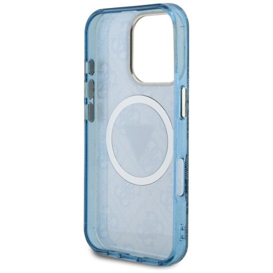 Guess IML Metal Glitter 4G Circle Triangle MagSafe Case for iPhone 16 Pro Max - Blue Guess IML Metal Glitter 4G Circle Triangle MagSafe Case for iPhone 16 Pro Max - Blue