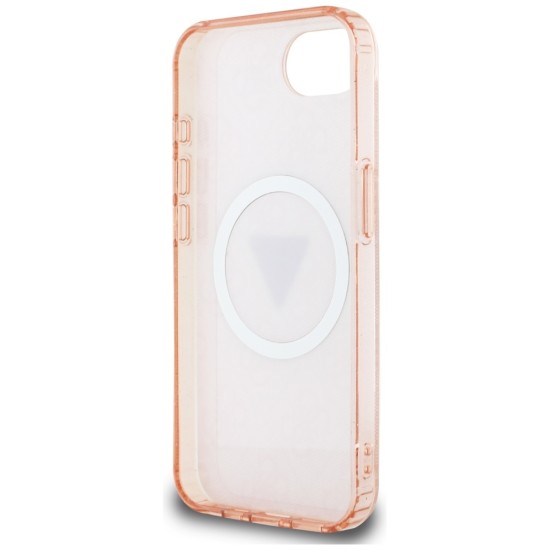 Guess IML Metal Glitter 4G Circle Triangle MagSafe case for iPhone 16e - pink Guess IML Metal Glitter 4G Circle Triangle MagSafe case for iPhone 16e - pink