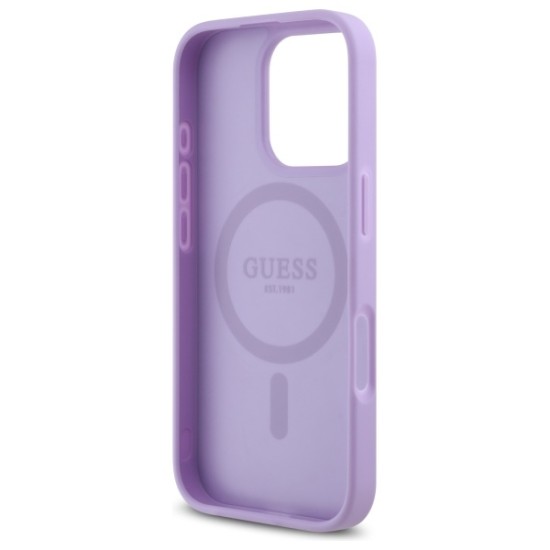 Guess Saffiano MagSafe case for iPhone 16 Pro - purple Guess Saffiano MagSafe case for iPhone 16 Pro - purple