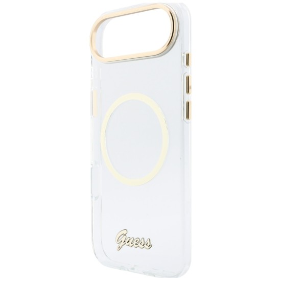 Guess IML Script Metal MagSafe Case for iPhone Air - Clear