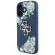 Guess Grained Roses Big 4G logo case for iPhone 16 - blue Guess Grained Roses Big 4G logo case for iPhone 16 - blue