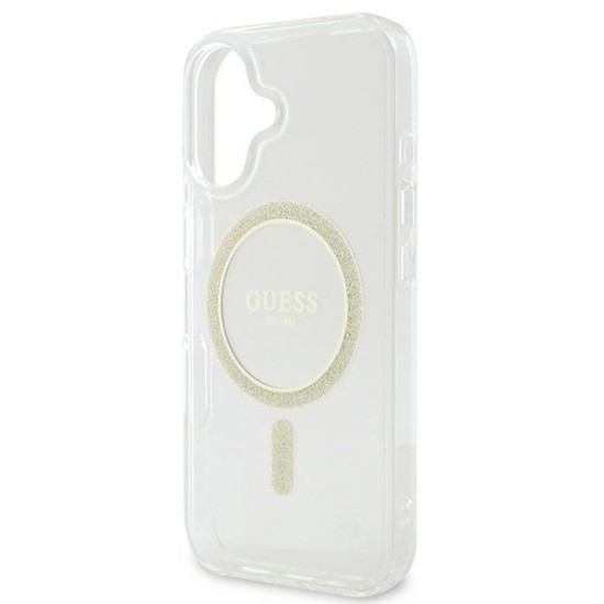 Guess IML Glitter Circle MagSafe iPhone 16 Case - Clear Guess IML Glitter Circle MagSafe iPhone 16 Case - Clear