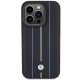 BMW Leather Stamp Blue Line Case for iPhone 15 Pro Max - Black BMW Leather Stamp Blue Line Case for iPhone 15 Pro Max - Black