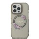 Guess IML Flowers Wreath MagSafe Case for iPhone 16 Pro - Black