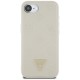 Guess Grained Hot Stamp Peony Triangle Logo MagSafe case for iPhone 16e - beige