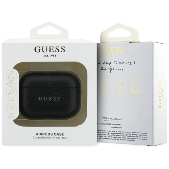 Guess Grained Classic Logo case for AirPods Pro 3 - black Guess Grained Classic Logo case for AirPods Pro 3 - black