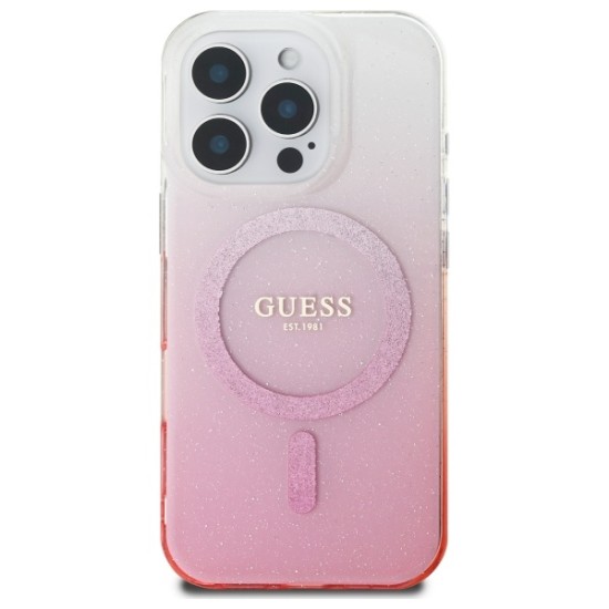 Guess IML Glitter Gradient MagSafe Case for iPhone 16 Pro - Pink Guess IML Glitter Gradient MagSafe Case for iPhone 16 Pro - Pink