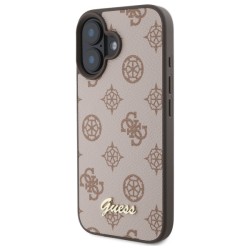 Guess Peony Script MagSafe iPhone 16 Case - Brown Guess Peony Script MagSafe iPhone 16 Case - Brown
