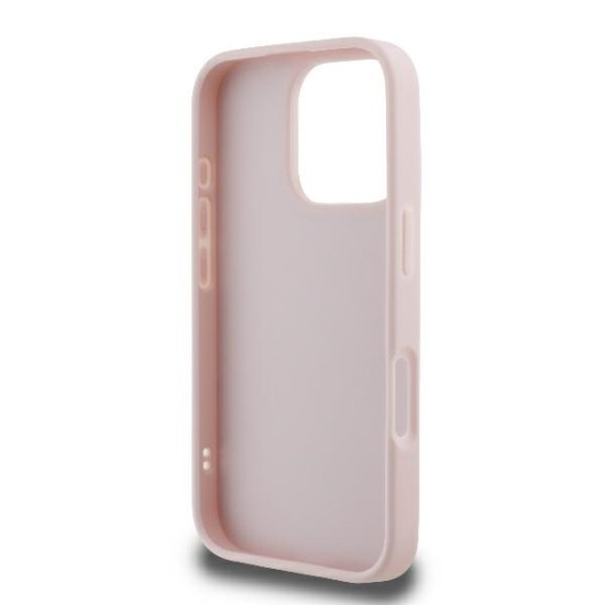 Guess Quilted Metal Logo iPhone 16 Pro Case - Pink Guess Quilted Metal Logo iPhone 16 Pro Case - Pink