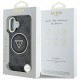 Guess IML Metal Glitter 4G Circle Triangle MagSafe Case for iPhone 16 - Black
