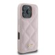 Guess Quilted Metal Logo iPhone 16 Pro Case - Pink Guess Quilted Metal Logo iPhone 16 Pro Case - Pink