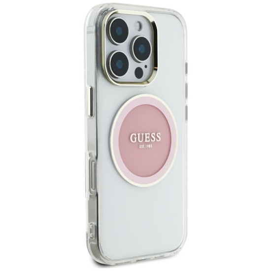 Guess IML Metal Colored Circle Classic Logo MagSafe case for iPhone 16 Pro Max - pink Guess IML Metal Colored Circle Classic Logo MagSafe case for iPhone 16 Pro Max - pink