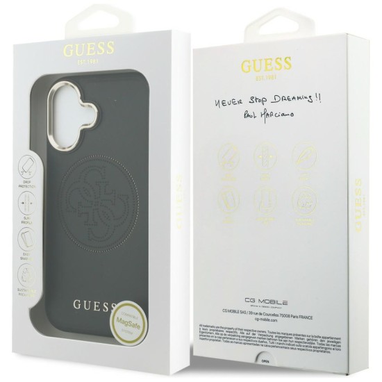 Guess Perforated 4G MagSafe case for iPhone 17 - black Guess Perforated 4G MagSafe case for iPhone 17 - black