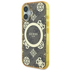 Guess IML Peony On 4G Background MagSafe iPhone 16 Case - Brown Guess IML Peony On 4G Background MagSafe iPhone 16 Case - Brown