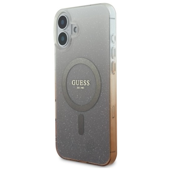 Guess IML Glitter Gradient MagSafe Case for iPhone 16 Plus - Brown Guess IML Glitter Gradient MagSafe Case for iPhone 16 Plus - Brown