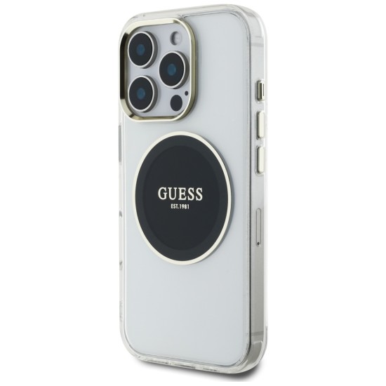 Guess IML Metal Colored Circle Classic Logo MagSafe case for iPhone 16 Pro - black Guess IML Metal Colored Circle Classic Logo MagSafe case for iPhone 16 Pro - black
