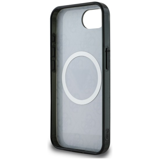 Guess IML Metal Glitter 4G Circle Triangle MagSafe Case for iPhone 16e - Black Guess IML Metal Glitter 4G Circle Triangle MagSafe Case for iPhone 16e - Black