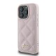 Guess Quilted Metal Logo iPhone 16 Pro Case - Pink Guess Quilted Metal Logo iPhone 16 Pro Case - Pink