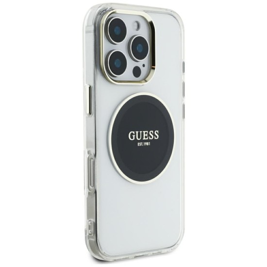 Guess IML Metal Colored Circle Classic Logo MagSafe Case for iPhone 16 Pro Max - Black Guess IML Metal Colored Circle Classic Logo MagSafe Case for iPhone 16 Pro Max - Black