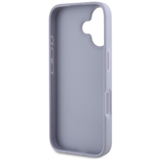 Guess Hot Stamp 4G Pattern Triangle Metal Logo iPhone 16 Case - Purple