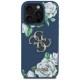Guess Grained Roses Big 4G logo case for iPhone 16 Pro Max - blue Guess Grained Roses Big 4G logo case for iPhone 16 Pro Max - blue