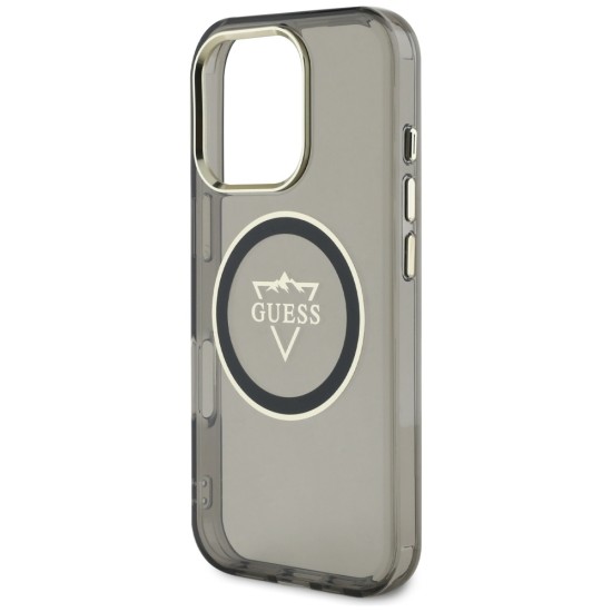 Guess IML Metal Mountain Logo MagSafe iPhone 16 Pro Max Case - Black Guess IML Metal Mountain Logo MagSafe iPhone 16 Pro Max Case - Black