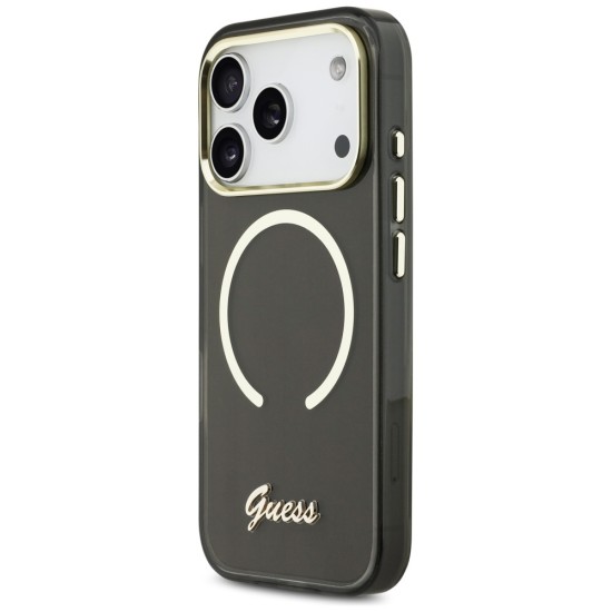 Guess IML Script Metal MagSafe Case for iPhone 17 Pro - Black Guess IML Script Metal MagSafe Case for iPhone 17 Pro - Black