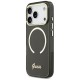 Guess IML Script Metal MagSafe Case for iPhone 17 Pro Max - Black