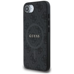 Guess PU Leather 4G Colored Ring Case with MagSafe for iPhone 16e - Black Guess PU Leather 4G Colored Ring Case with MagSafe for iPhone 16e - Black
