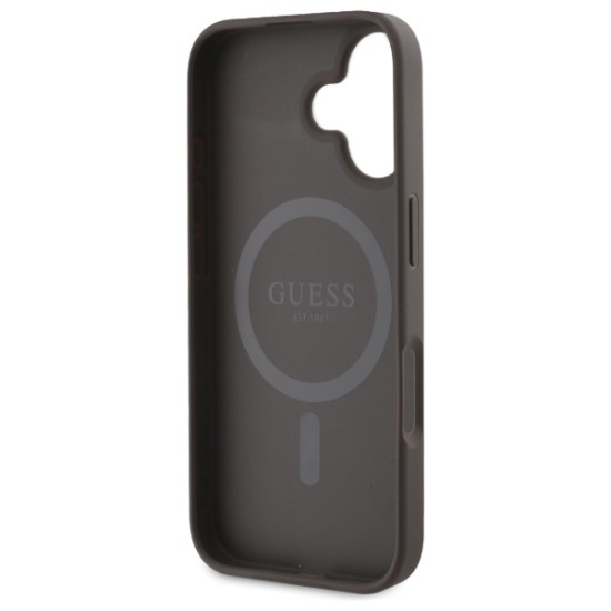 Guess 4G Printed Stripes MagSafe iPhone 16 Case - Brown Guess 4G Printed Stripes MagSafe iPhone 16 Case - Brown