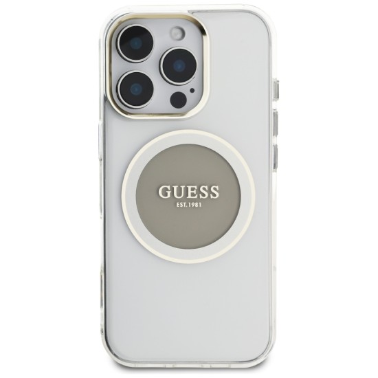 Guess IML Metal Colored Circle Classic Logo MagSafe case for iPhone 16 Pro - gray Guess IML Metal Colored Circle Classic Logo MagSafe case for iPhone 16 Pro - gray