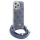 Guess Crossbody Cord 4G Print Case with Lanyard for iPhone 16 Pro - Blue
