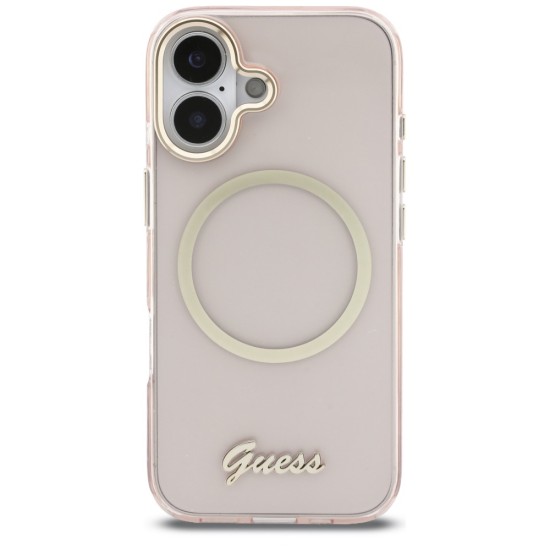 Guess IML Script Metal MagSafe Case for iPhone 17 - Pink Guess IML Script Metal MagSafe Case for iPhone 17 - Pink