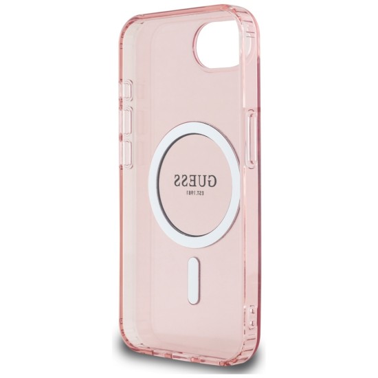 Guess IML Glitter Circle MagSafe case for iPhone 16e - pink Guess IML Glitter Circle MagSafe case for iPhone 16e - pink