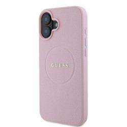 Guess Grained Gold Ring MagSafe iPhone 16 Plus Case - Pink Guess Grained Gold Ring MagSafe iPhone 16 Plus Case - Pink