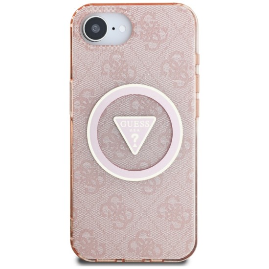 Guess IML Metal Glitter 4G Circle Triangle MagSafe case for iPhone 16e - pink Guess IML Metal Glitter 4G Circle Triangle MagSafe case for iPhone 16e - pink