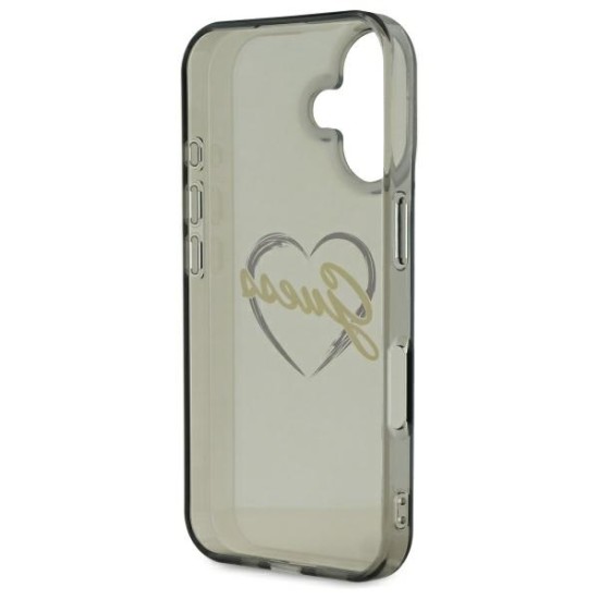 Guess IML Heart Case for iPhone 16 Plus - Black