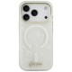 Guess IML Shell Script Metal MagSafe Case for iPhone 17 Pro Max - White