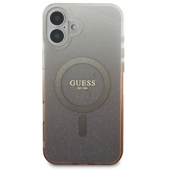 Guess IML Glitter Gradient MagSafe iPhone 16 Case - Brown Guess IML Glitter Gradient MagSafe iPhone 16 Case - Brown