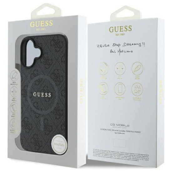 Guess 4G Ring Classic Logo MagSafe case for iPhone 16 - black
