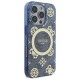 Guess IML Peony On 4G Background MagSafe Case for iPhone 16 Pro - Blue