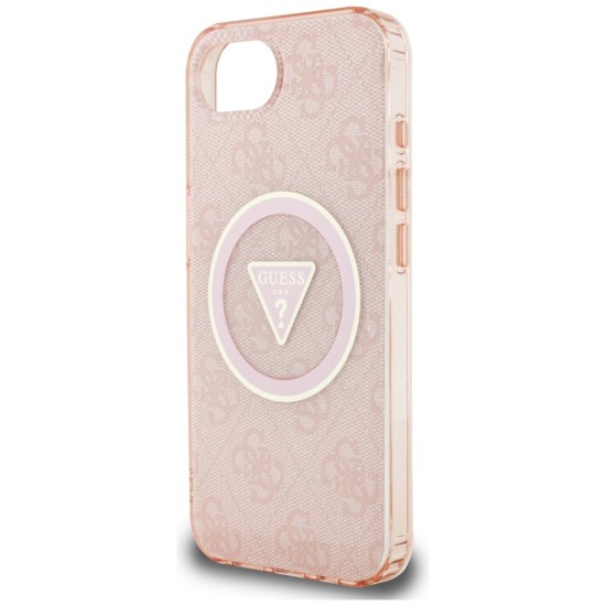 Guess IML Metal Glitter 4G Circle Triangle MagSafe case for iPhone 16e - pink Guess IML Metal Glitter 4G Circle Triangle MagSafe case for iPhone 16e - pink