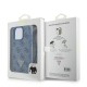 Guess Leather Metal Logo Strass Crossbody Case for iPhone 16 Pro - Blue Guess Leather Metal Logo Strass Crossbody Case for iPhone 16 Pro - Blue