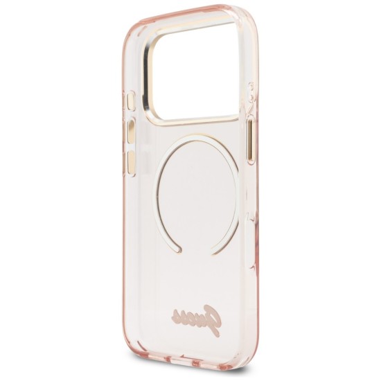 Guess IML Script Metal MagSafe Case for iPhone 17 Pro - Pink