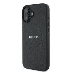 Guess Grained Gold Ring MagSafe case for iPhone 16 Plus - black Guess Grained Gold Ring MagSafe case for iPhone 16 Plus - black