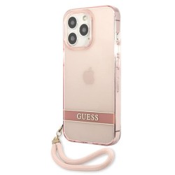 Guess Translucent Stap Case for iPhone 13 Pro Max - Pink Guess Translucent Stap Case for iPhone 13 Pro Max - Pink