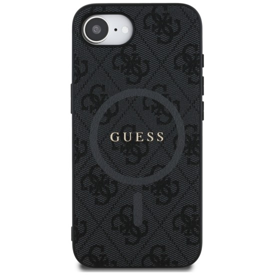 Guess PU Leather 4G Colored Ring Case with MagSafe for iPhone 16e - Black Guess PU Leather 4G Colored Ring Case with MagSafe for iPhone 16e - Black