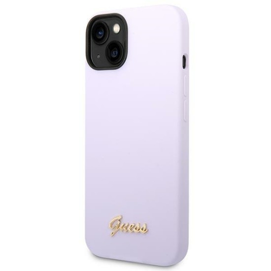 Guess Silicone Vintage Gold Logo Case for iPhone 14 / 15 Plus - Purple Guess Silicone Vintage Gold Logo Case for iPhone 14 / 15 Plus - Purple