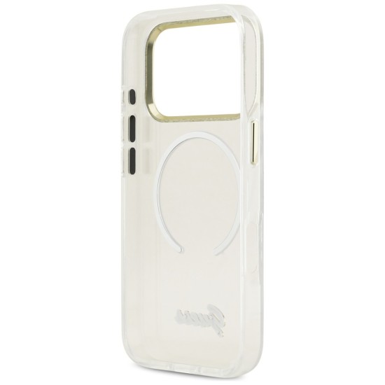 Guess IML Gradient Script Metal MagSafe Case for iPhone 17 Pro Max - White